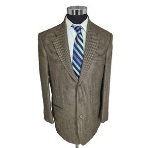 Fioravanti Tweed Blazer Mens‎ 42R Black Brown Sports Coat Jacket 3 Buttons USA*